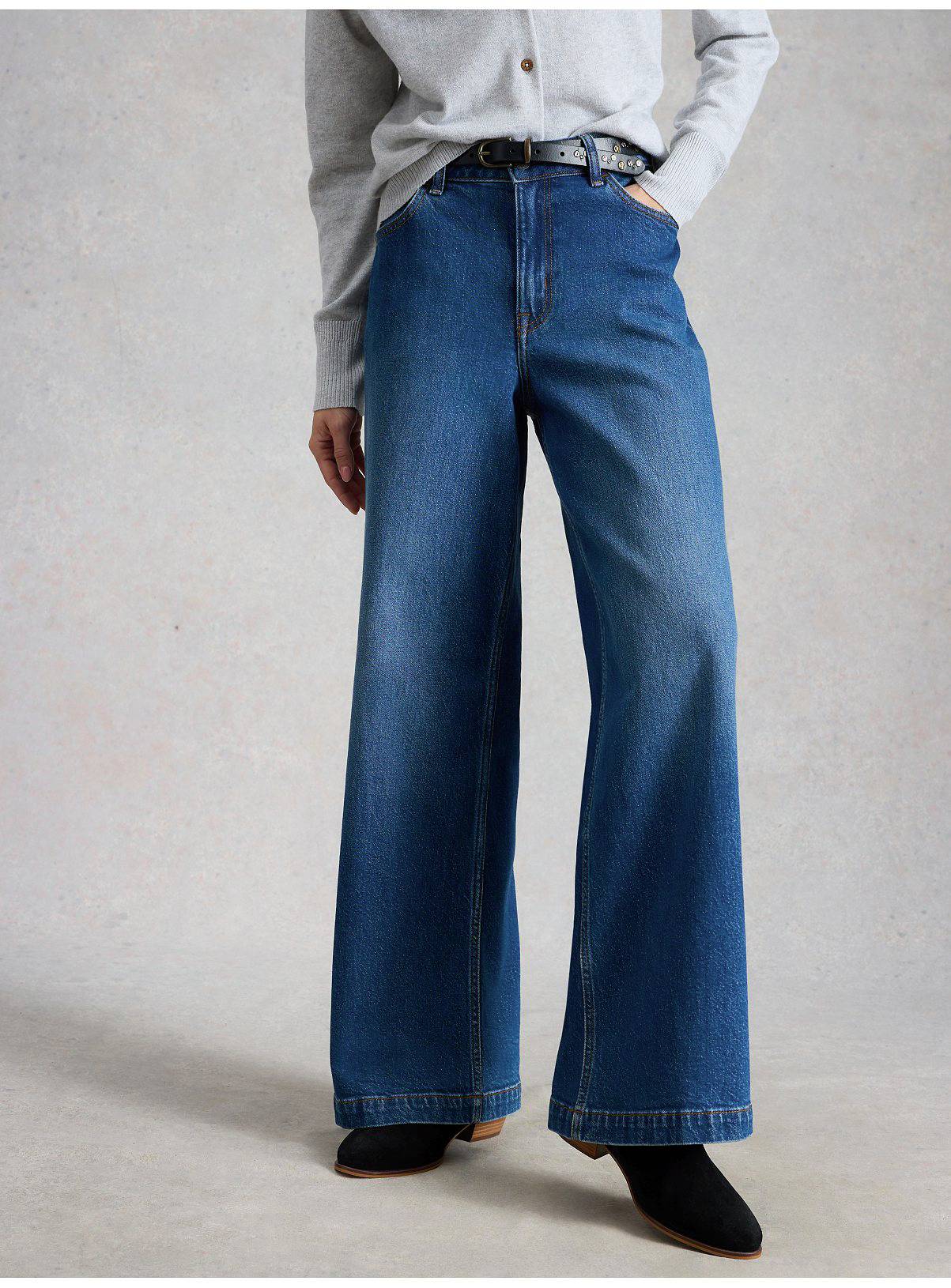 WHITE STUFF Ayla Wide Leg Jean Mid Denim 8R - Image 1